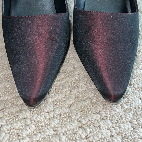 Enzo Angiolini Brushed Silk Dark Cherry Ankle Strap Pumps, 6.5M - Picture 4 of 9